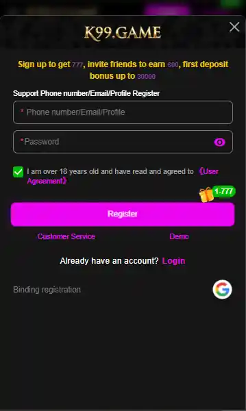 k99 game login