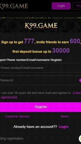 k99 game registration